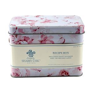 Simply Shabby Chic Recipe Box Complete Unused Pink Flowers Dividers Cards Target